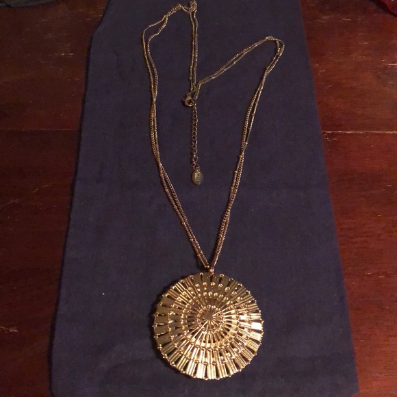 Amrita Singh Gold Metal Medallion Necklace - Picture 3 of 7